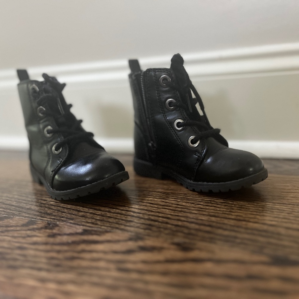 Toddler Black Combat Boots